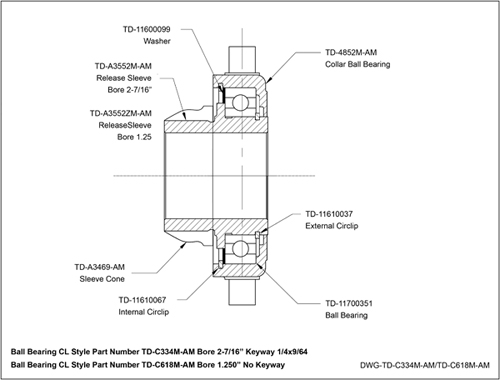 CL Style Ball Bearing Release Assembly